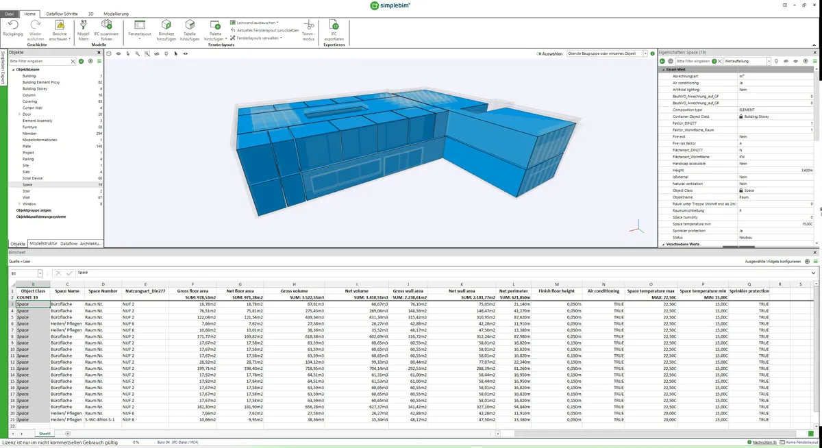 Mit Simplebim lassen sich IFC-Daten untersuchen und für die weitere Verwendung gezielt aufbereiten.