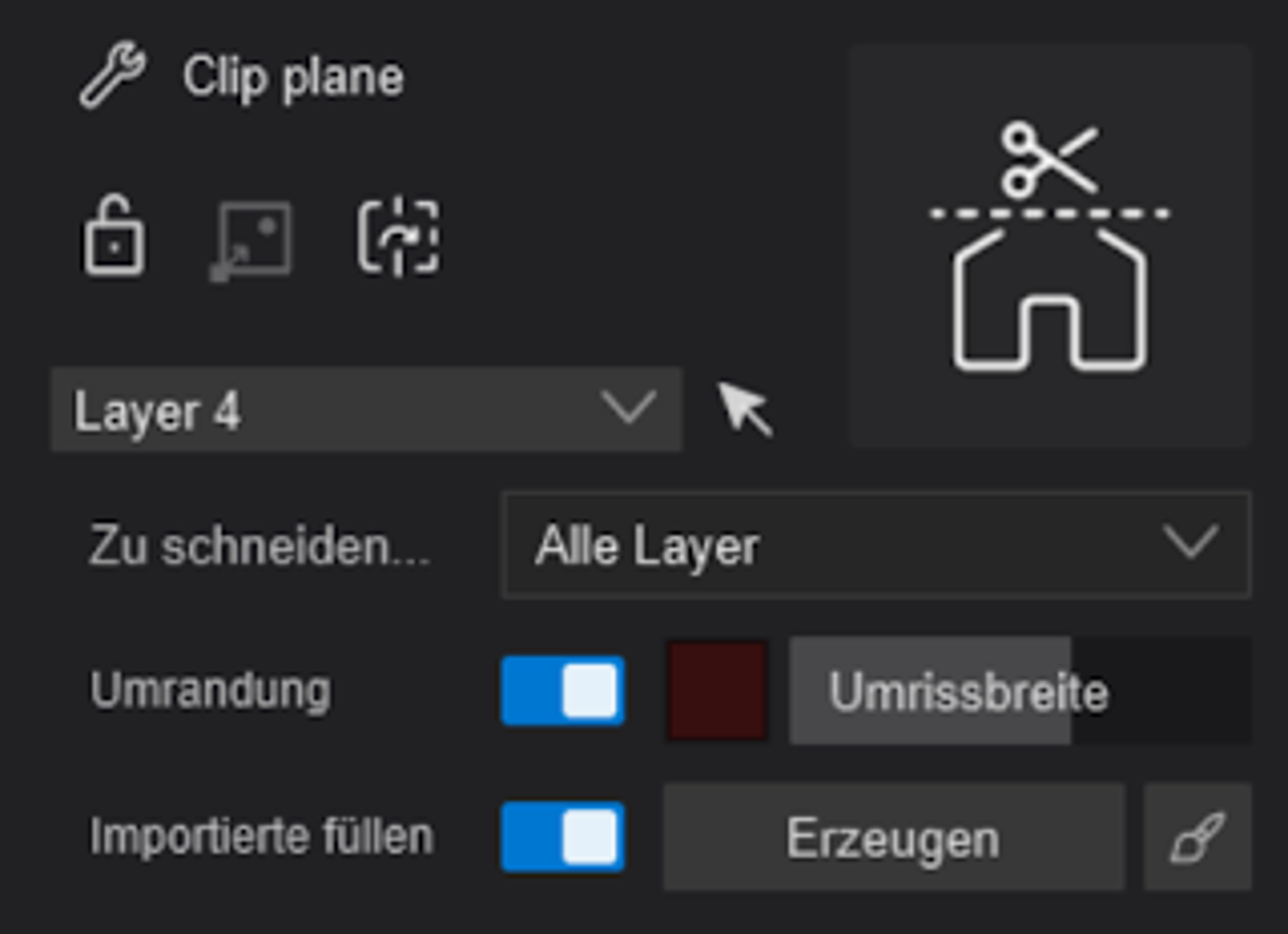 Clip Plane Einstellungen