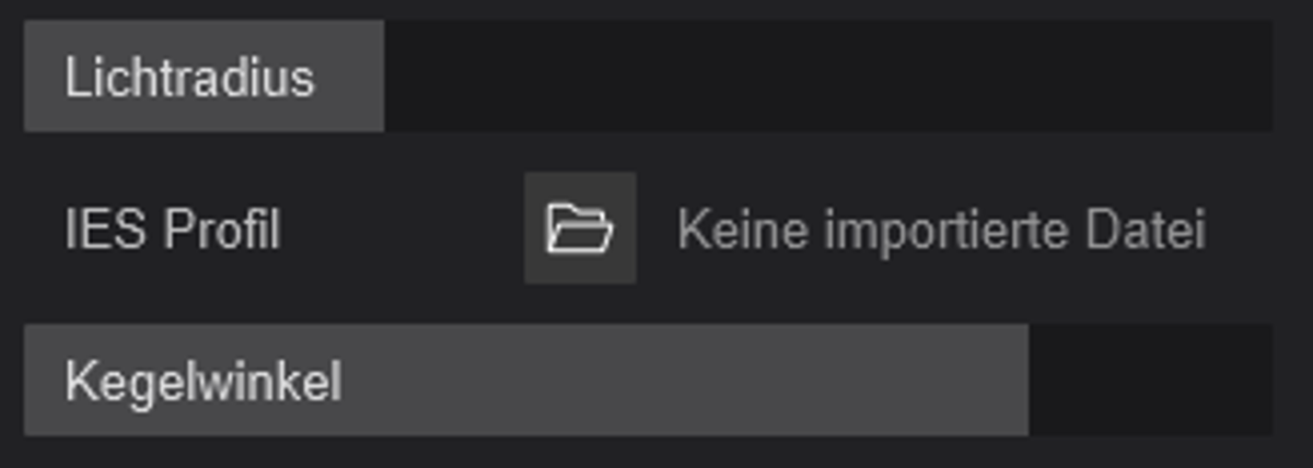 Lichtradius und Kegelwinkel&nbsp; &nbsp;