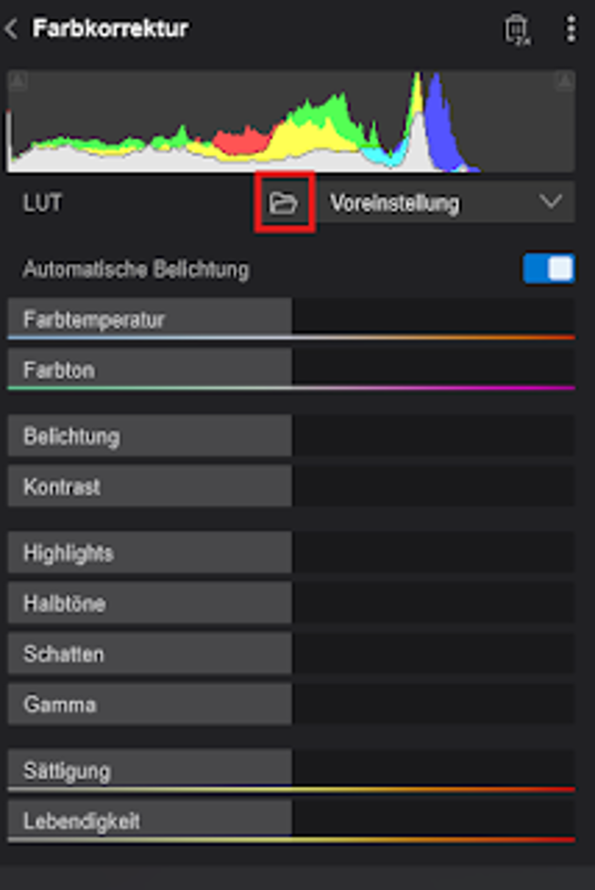 gespeicherte Presets&nbsp;&nbsp;