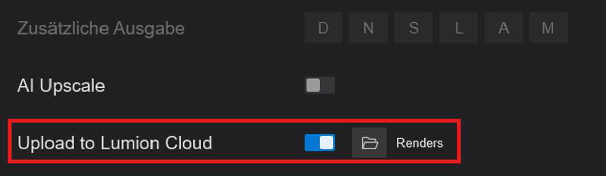 Upload in die Lumion Cloud&nbsp;&nbsp;