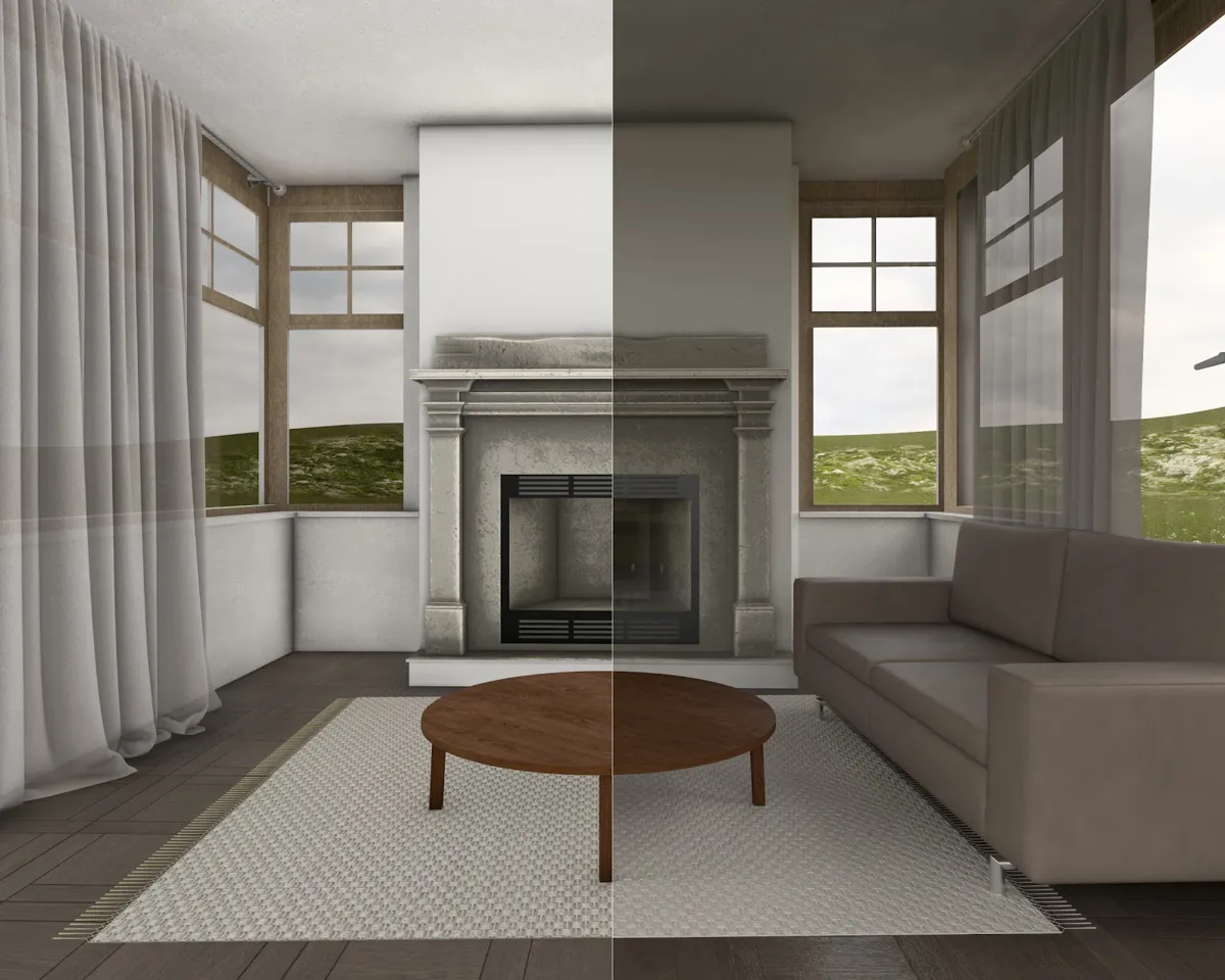 Szene vorher - Szene nachher mit Raytracing&nbsp;&nbsp;