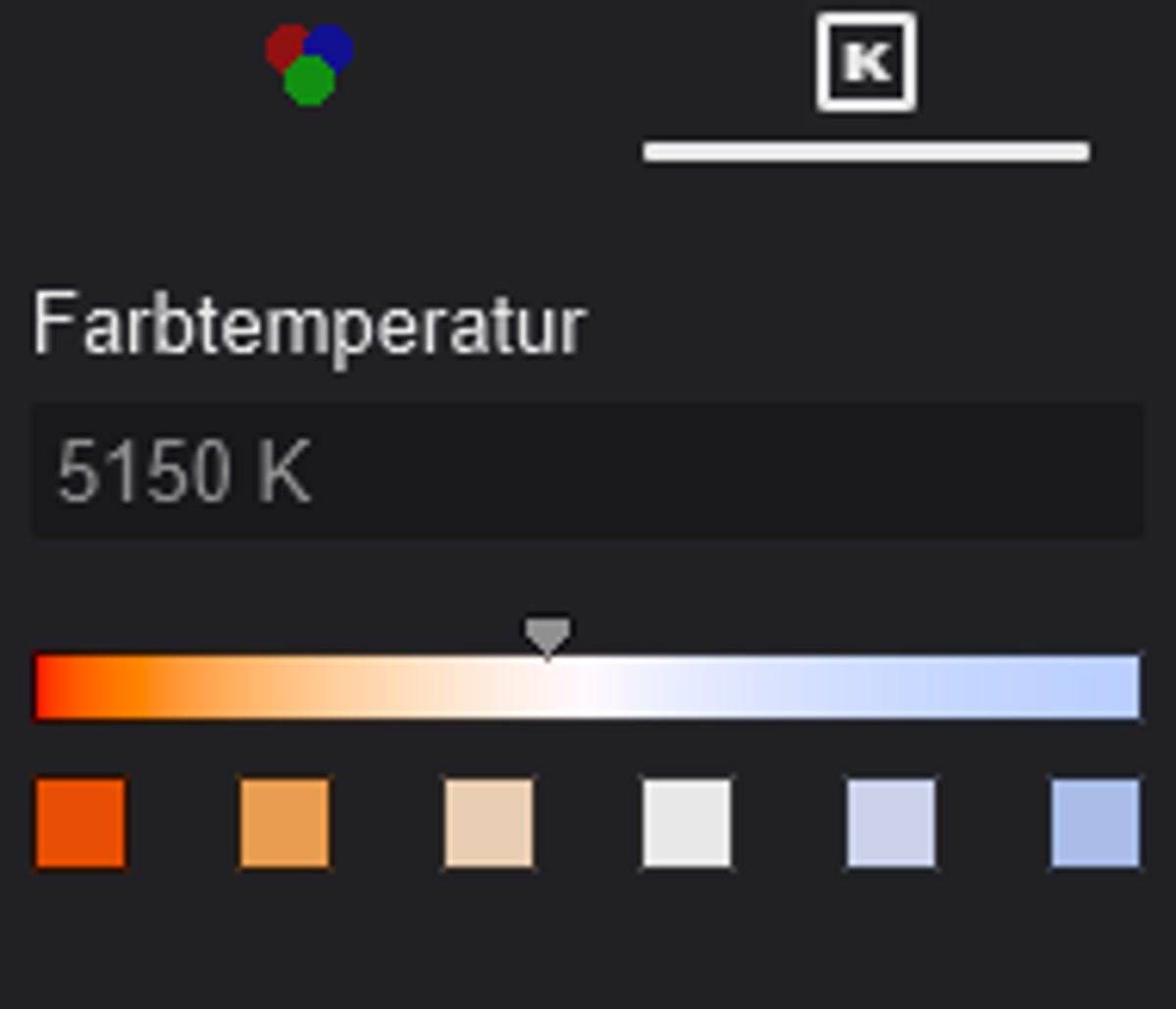 Farbtemperatur in Kelvin&nbsp;&nbsp;